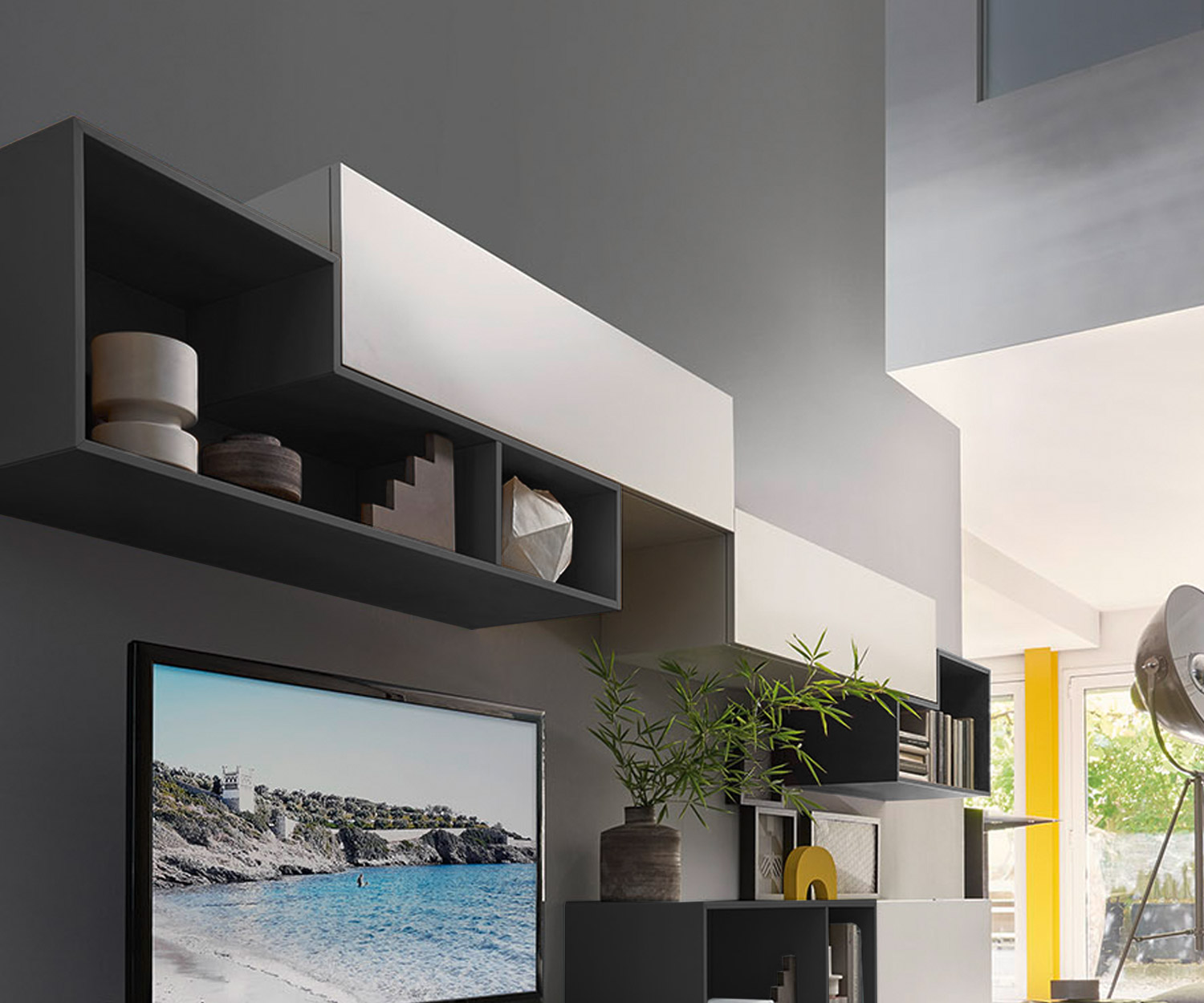 Hoogwaardig Livitalia Tetris design wandmeubel genest in Tetris stijl Hoogwaardig Livitalia Tetris design wandmeubel genest in Tetris stijl