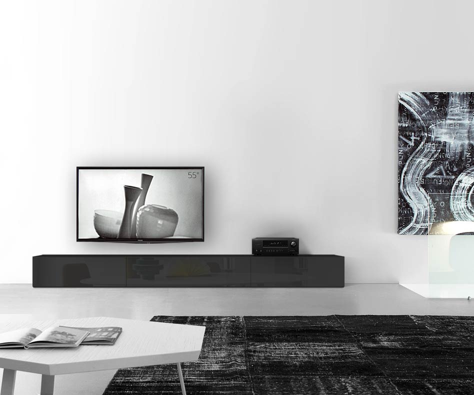 TV-meubelvoet B300 H35 hoogglans zwart TV-meubelvoet B300 H35 hoogglans zwart