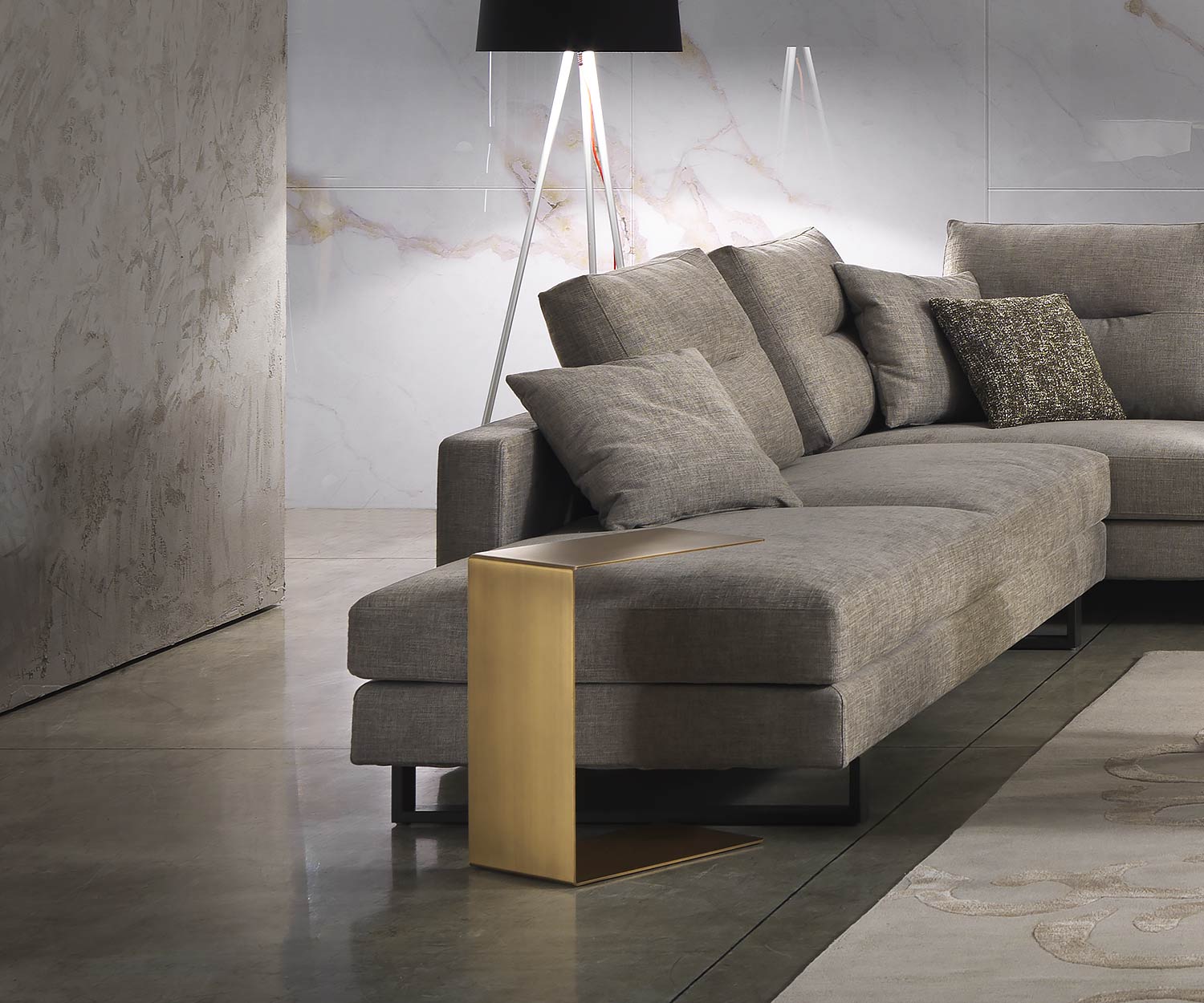 Exclusieve Marelli Mini sofa bijzettafel met zwarte matte lak voor de bank Exclusieve Marelli Mini sofa bijzettafel met zwarte matte lak voor de bank