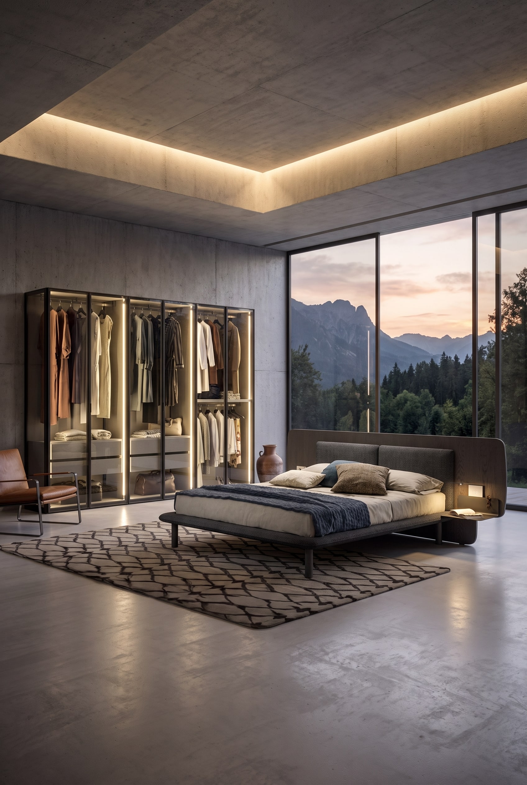 Schlafzimmer Rauchglas-Kleiderschrank Quiet Luxury Schlafzimmer Rauchglas-Kleiderschrank Quiet Luxury