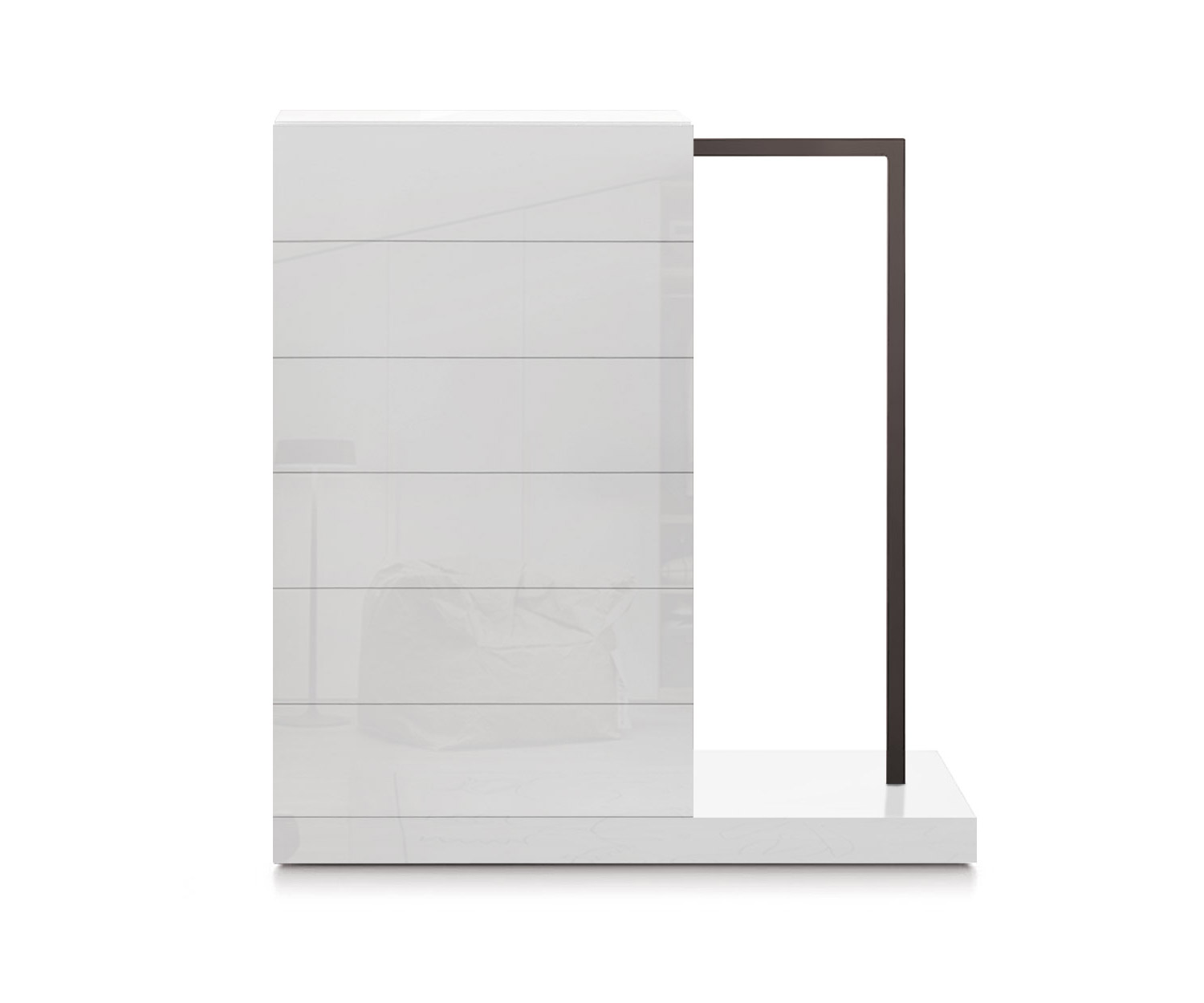 Novamobili Easy6 hoge ladekast + kleerkast rechts B64cm glanzend wit400 Novamobili Easy6 hoge ladekast + kleerkast rechts B64cm glanzend wit400