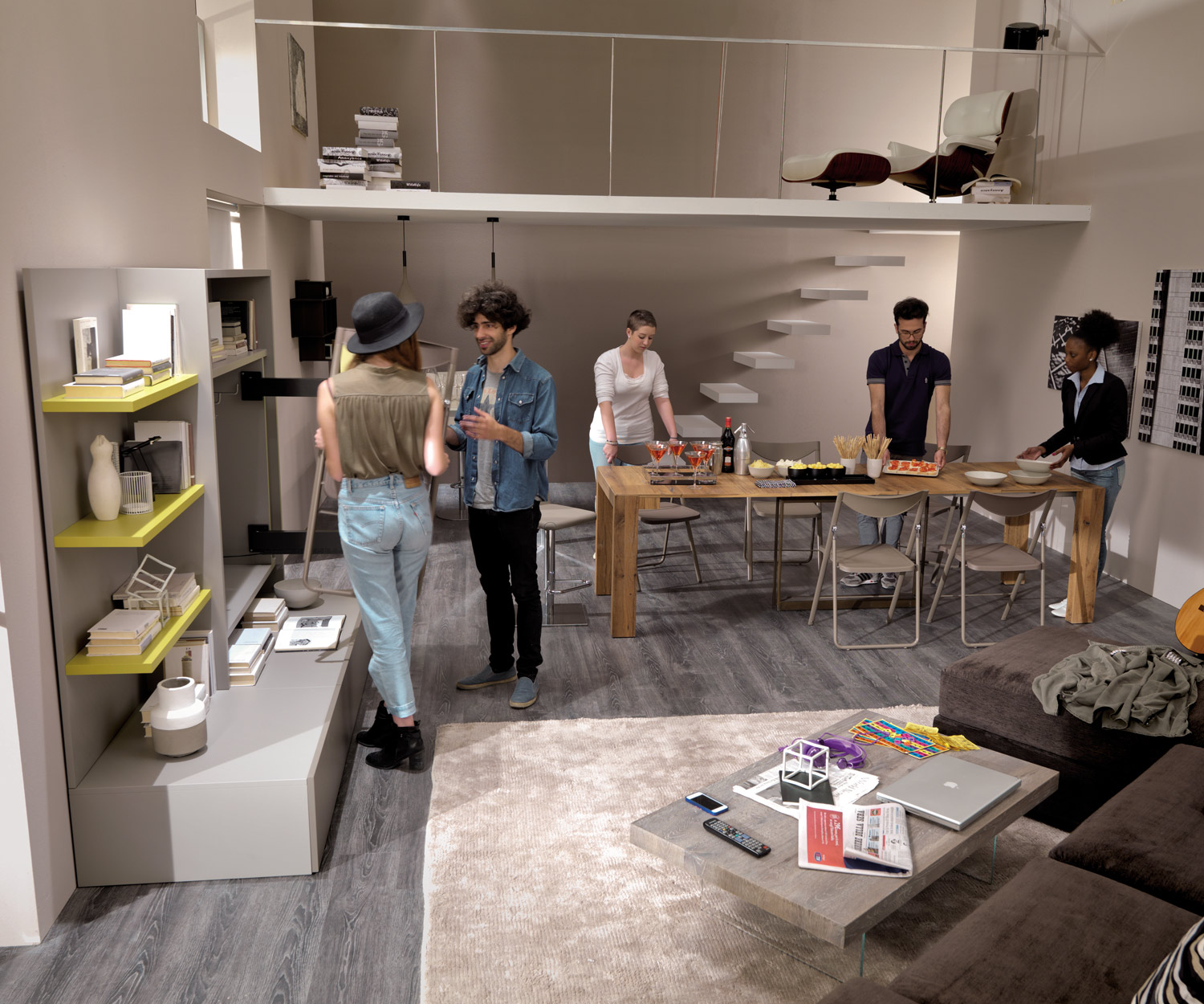 Ozzio Console A4 uitschuifbare eettafel Ozzio Console A4 uitschuifbare eettafel