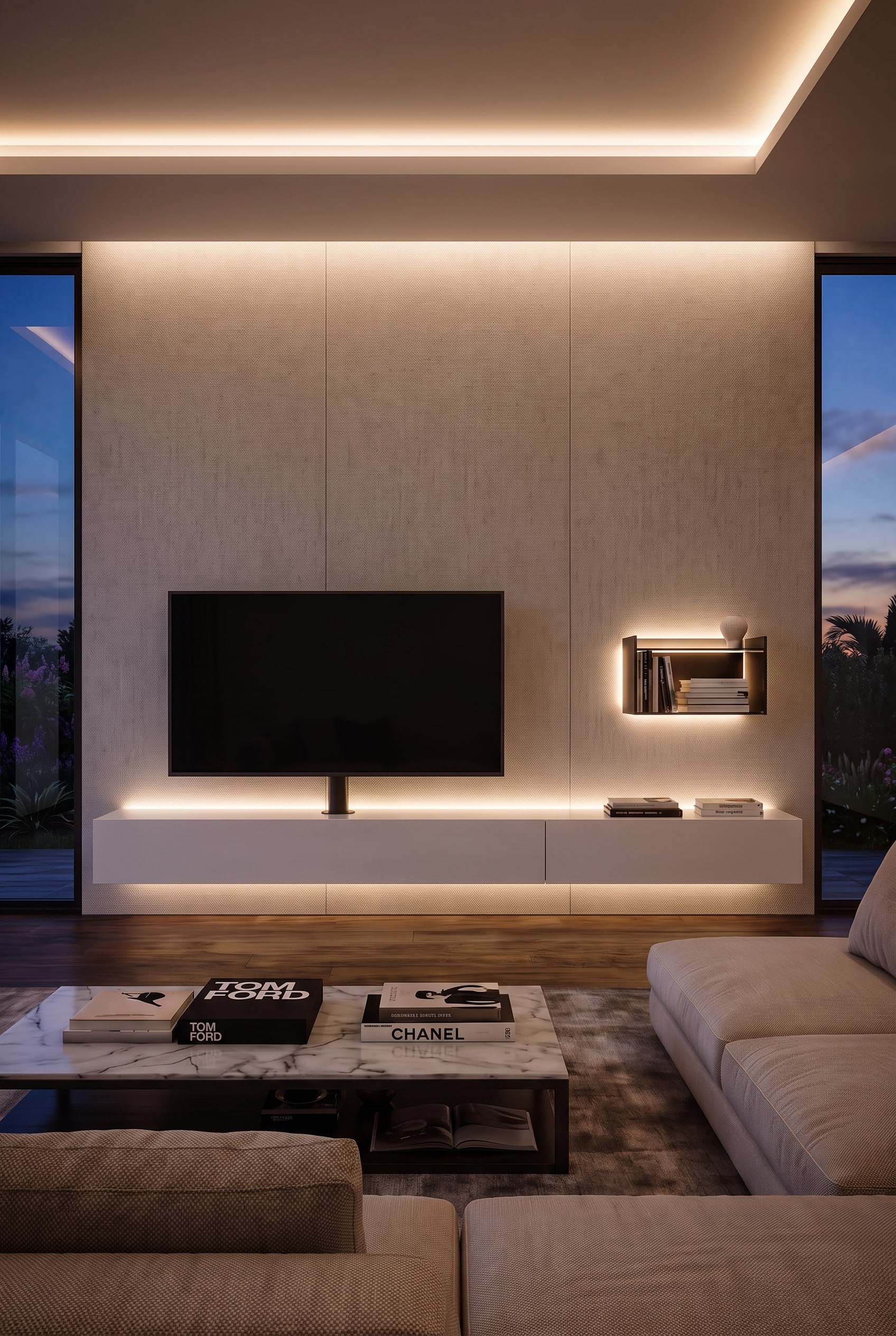 Wohnzimmer schwebendes Lowboard modern Wohnzimmer schwebendes Lowboard modern