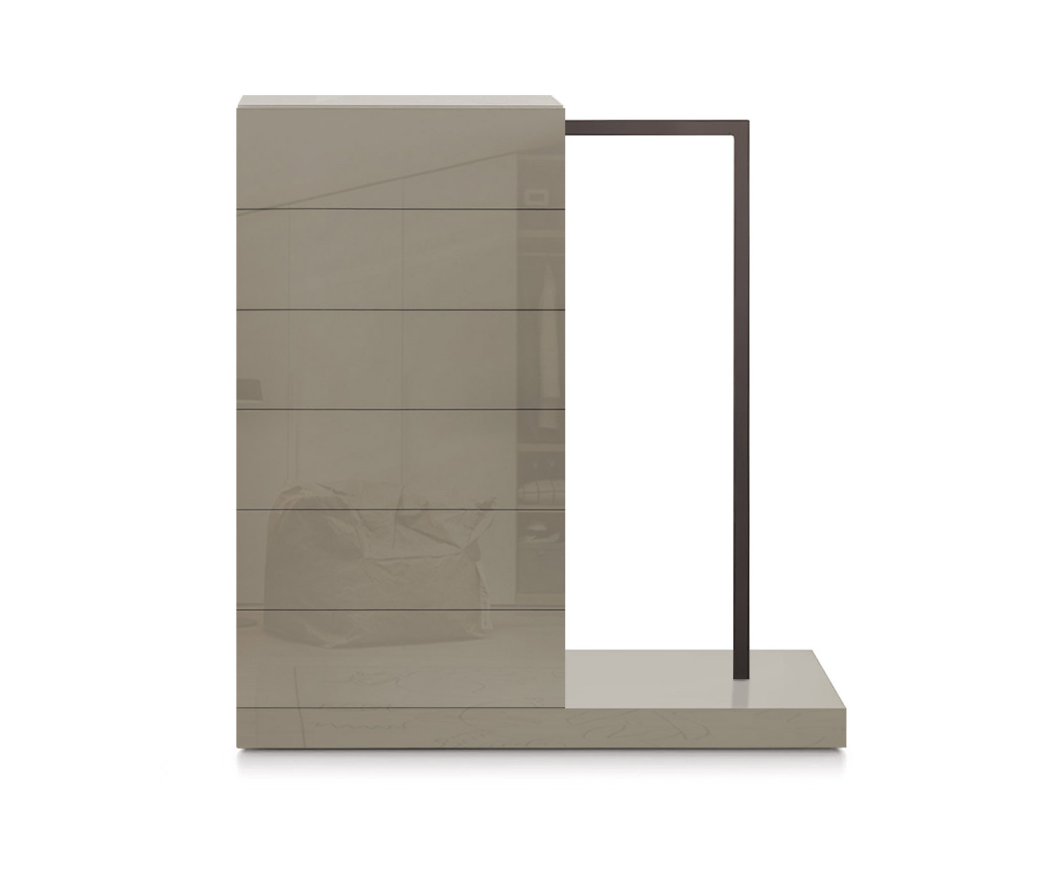 Novamobili Easy6 hoge ladekast + kleerkast rechts B54cm glanzend zand433 Novamobili Easy6 hoge ladekast + kleerkast rechts B54cm glanzend zand433