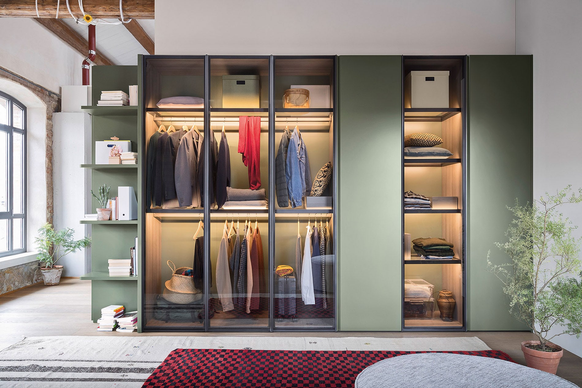 Design kledingkast met glas Design kledingkast met glas