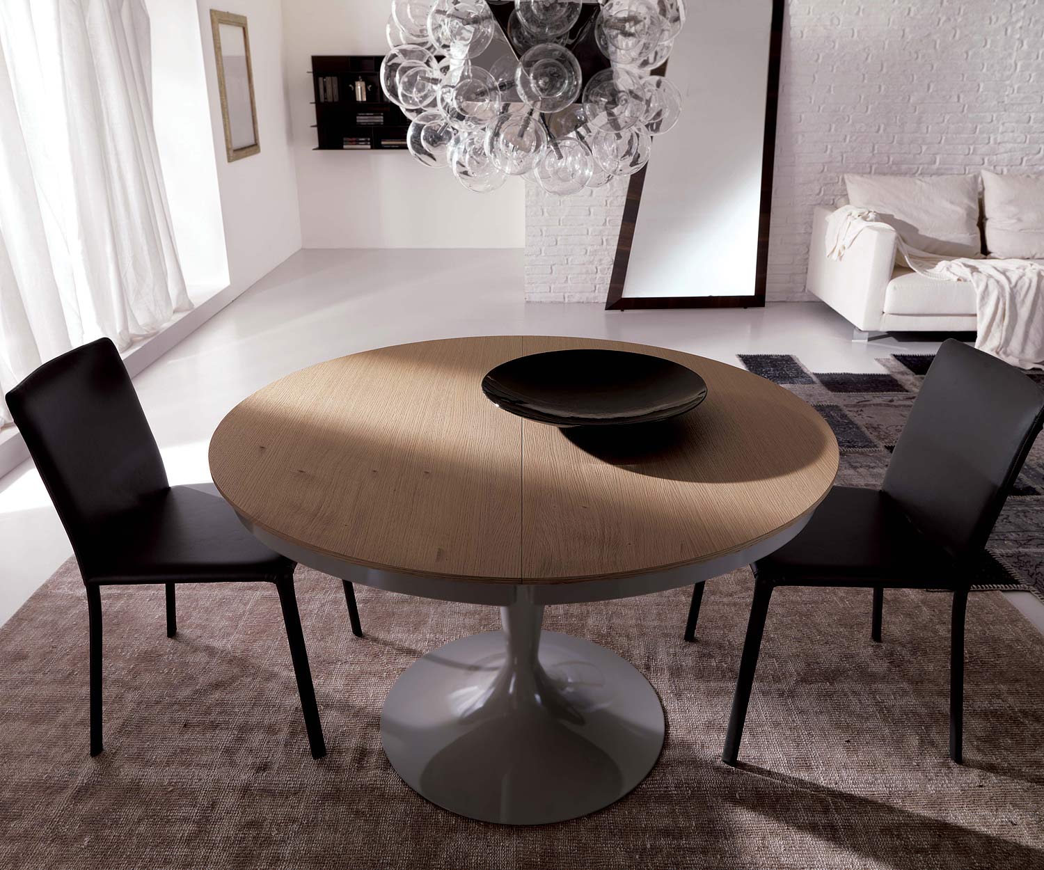 Ozzio Designstoel Lunette leer zwart Ozzio Designstoel Lunette leer zwart
