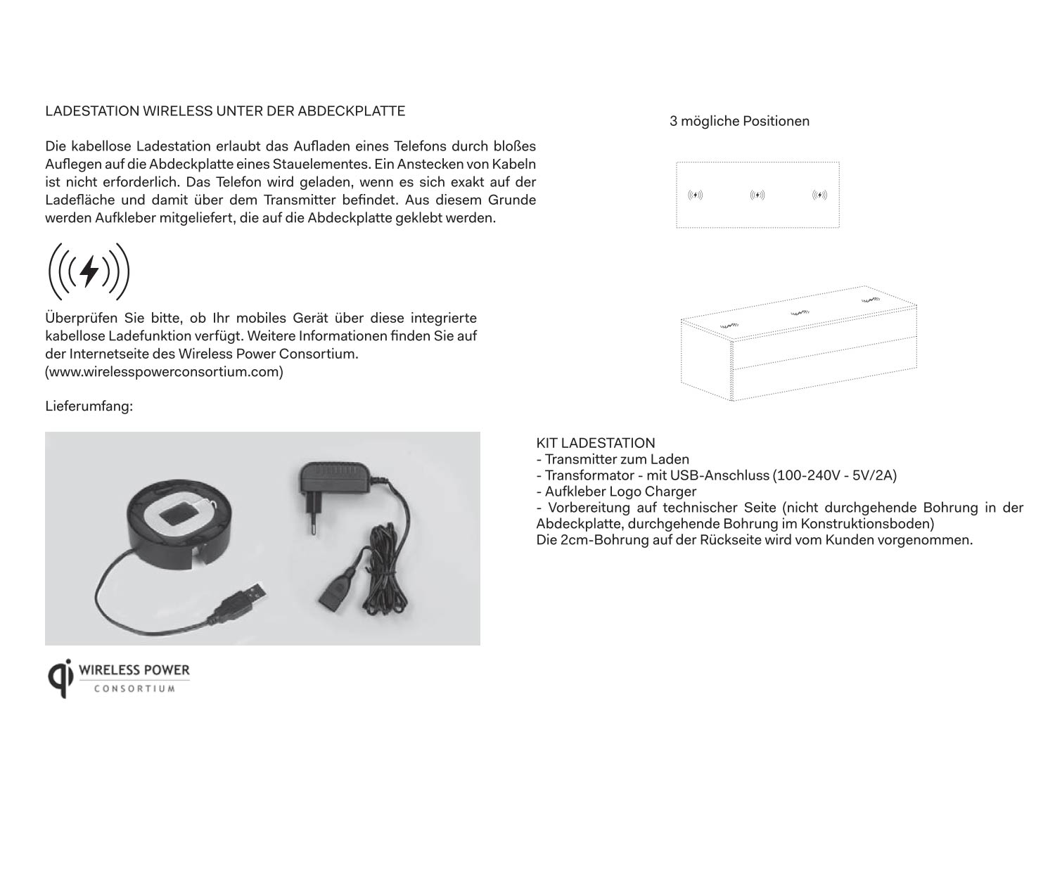 Design nachtkastje Qi oplaadstation instructies Design nachtkastje Qi oplaadstation instructies