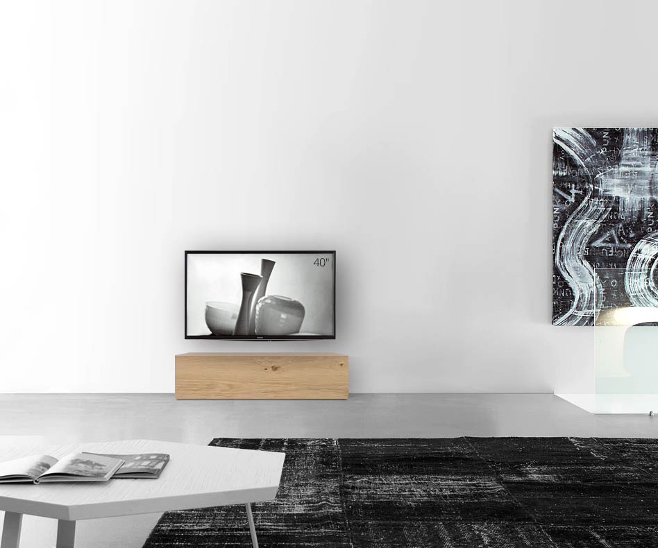 Livitalia Wood design lowboard configurator basis 120 cm 32 cm 56 cm licht eiken Livitalia Wood design lowboard configurator basis 120 cm 32 cm 56 cm licht eiken