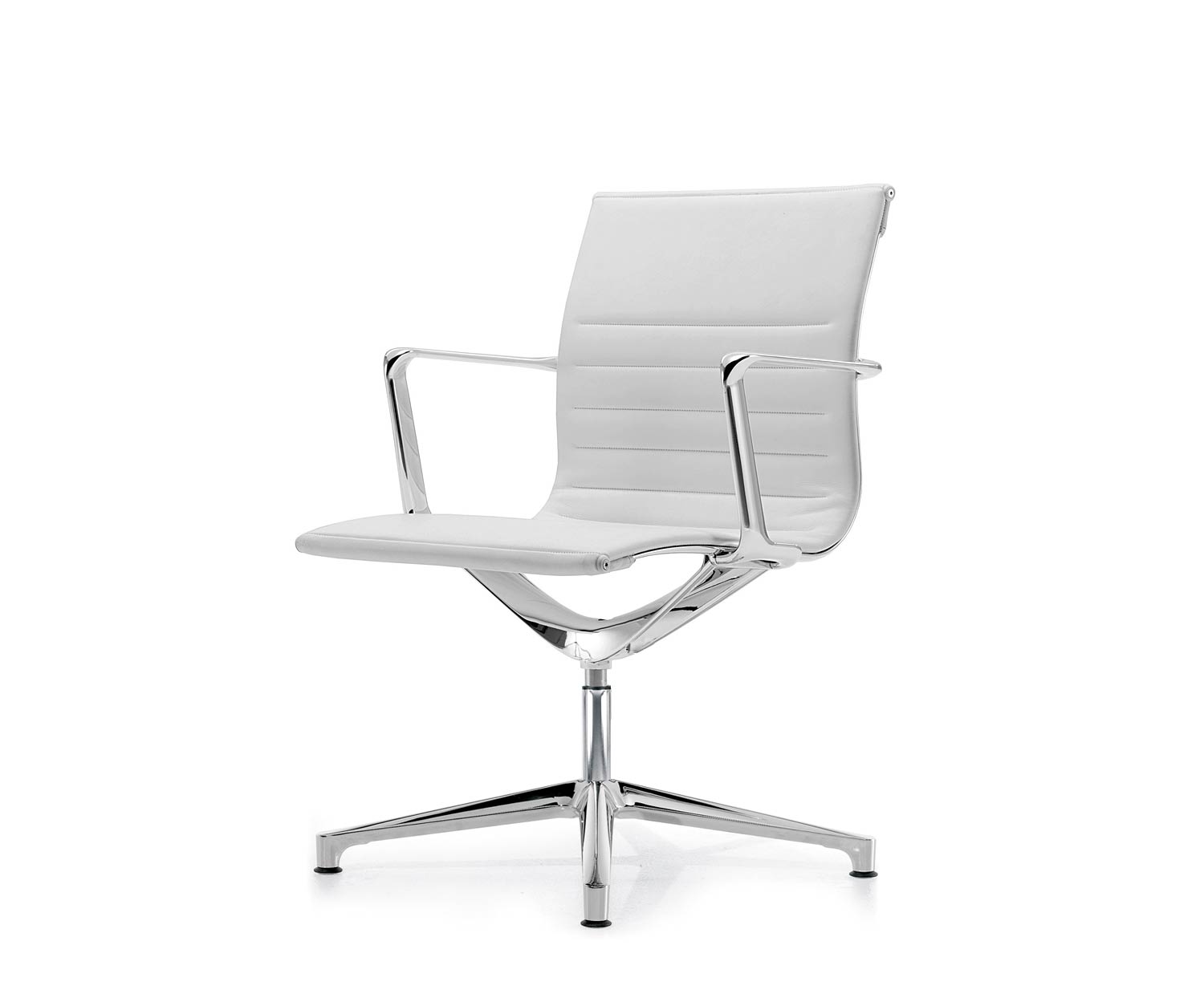 ICF Una Chair Managment bureaustoel design bureaustoel 4 arm zonder wielen H42 cm met leer leer wit 915 ICF Una Chair Managment bureaustoel design bureaustoel 4 arm zonder wielen H42 cm met leer leer wit 915