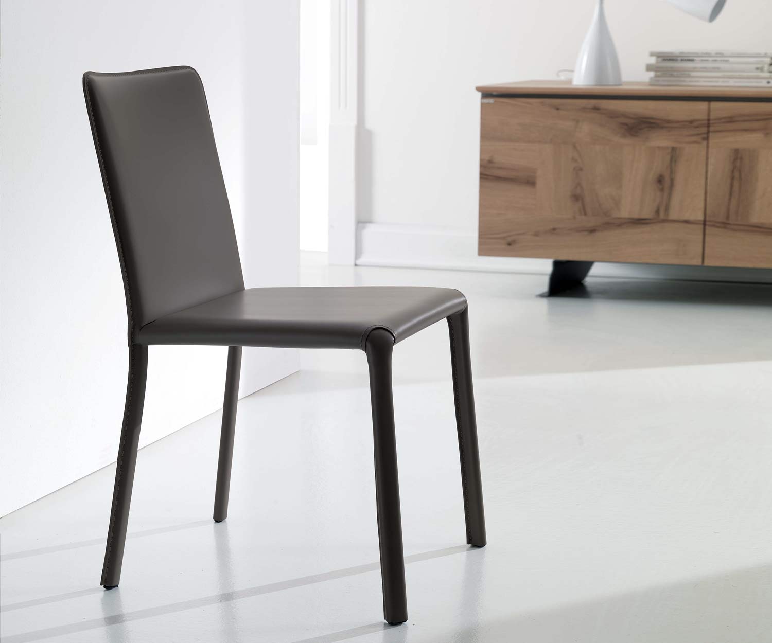 Exclusieve Ozzio Design Stoel Lunette Leer Zwart Exclusieve Ozzio Design Stoel Lunette Leer Zwart
