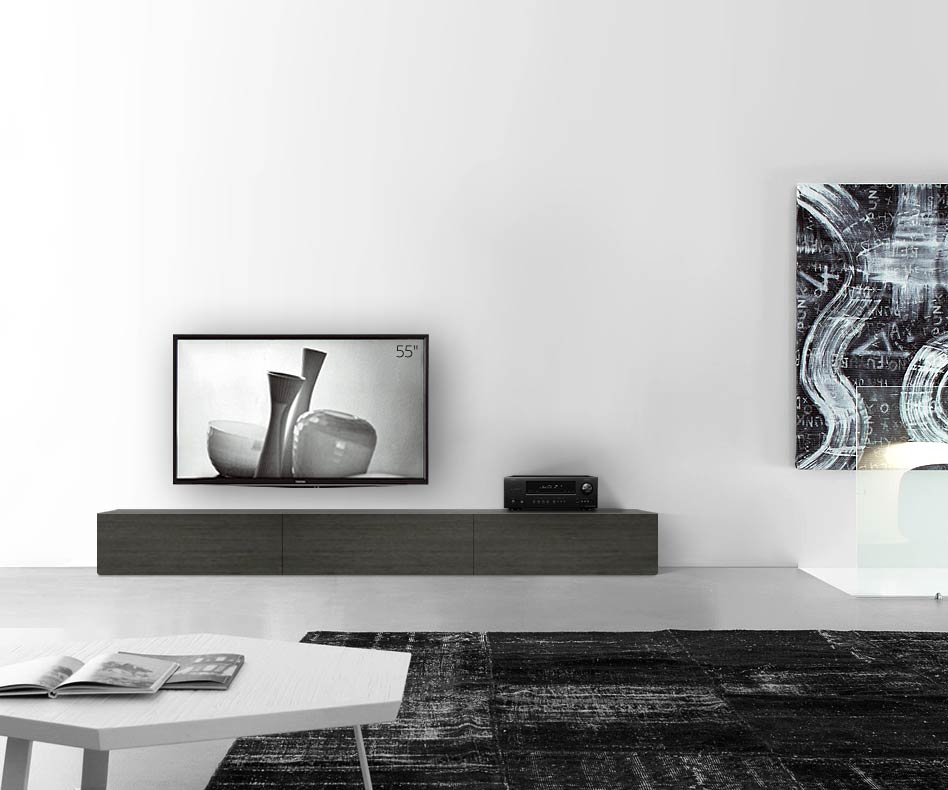 Livitalia Houten design lowboard configurator vloer 270 cm 32 cm 56 cm grijs eiken Livitalia Houten design lowboard configurator vloer 270 cm 32 cm 56 cm grijs eiken