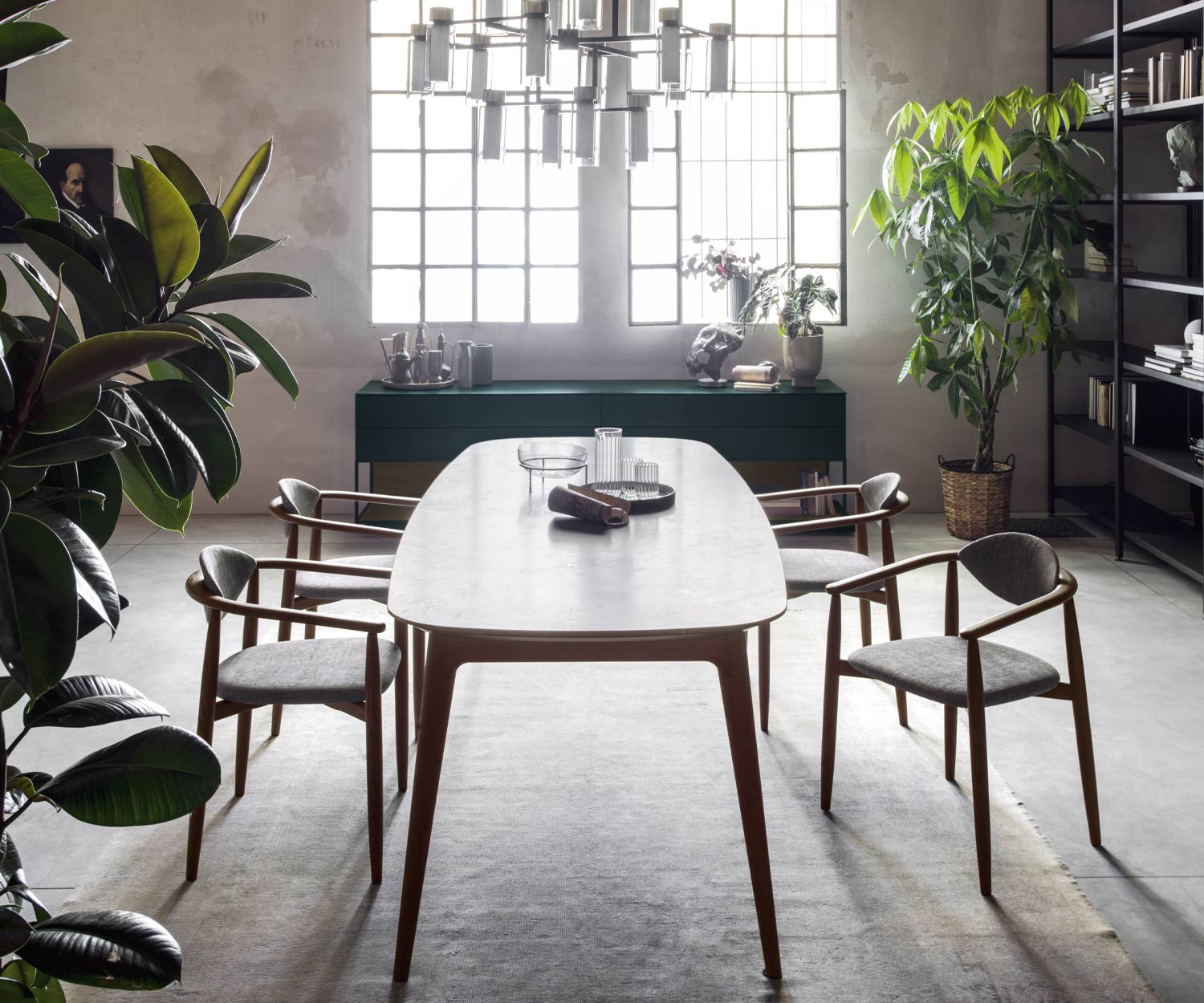 Marmeren tafel Novamobili Hanami in de eetkamer Marmeren tafel Novamobili Hanami in de eetkamer