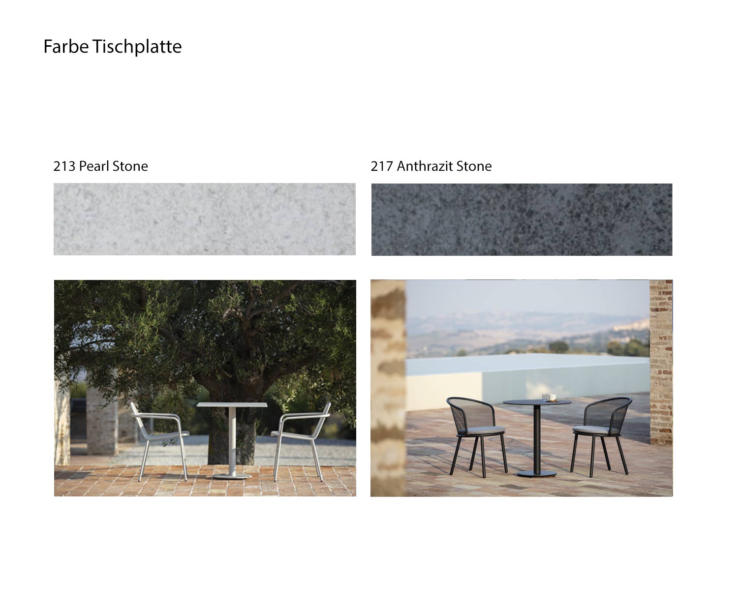 Branta tafel Kleuren Tafelblad keramisch wit steen antraciet Branta tafel Kleuren Tafelblad keramisch wit steen antraciet