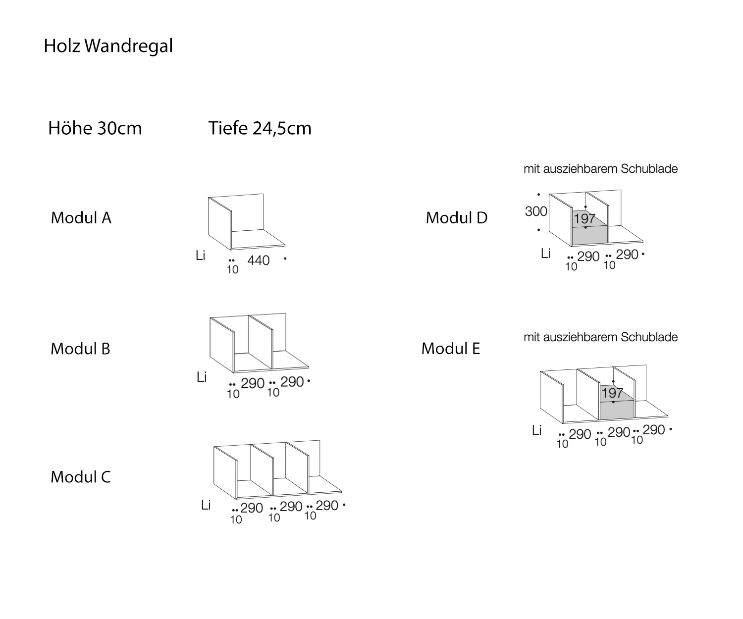 Houten wandplank van Livitalia Design Maten Houten wandplank van Livitalia Design Maten
