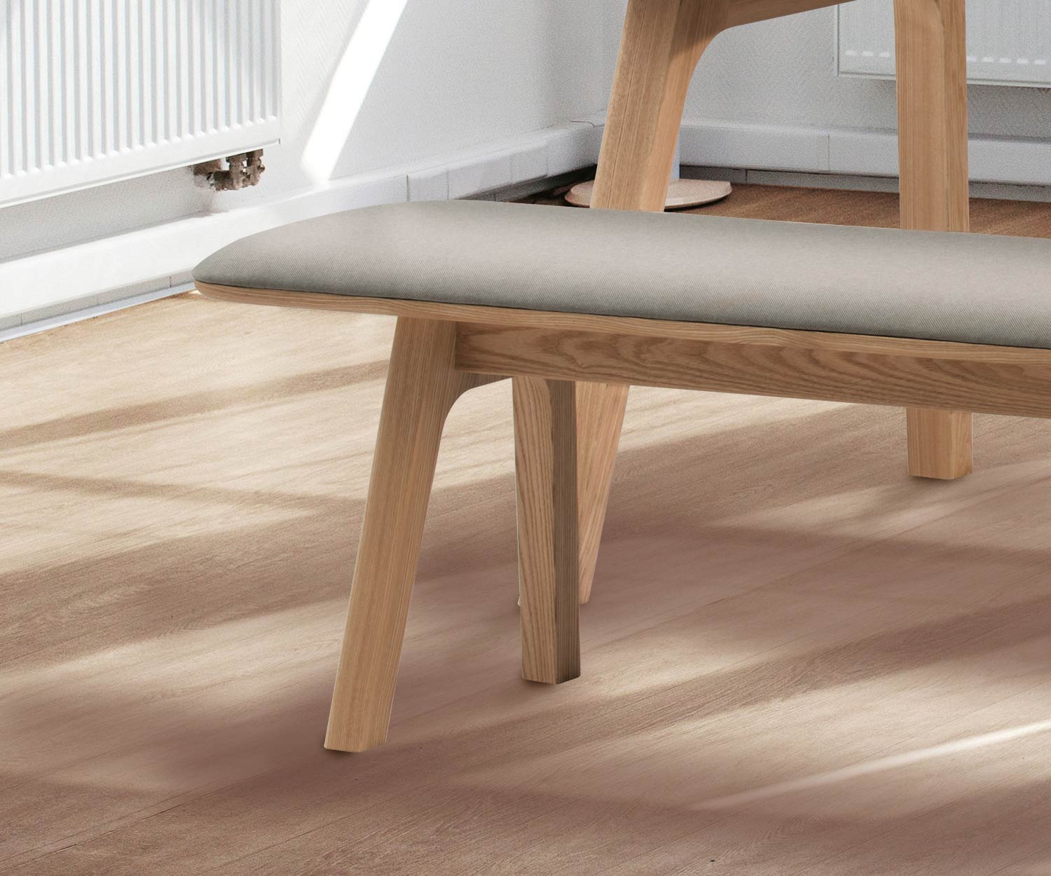 Conde House Ten designbank in detail Bank bekleed met grijze stof Conde House Ten designbank in detail Bank bekleed met grijze stof