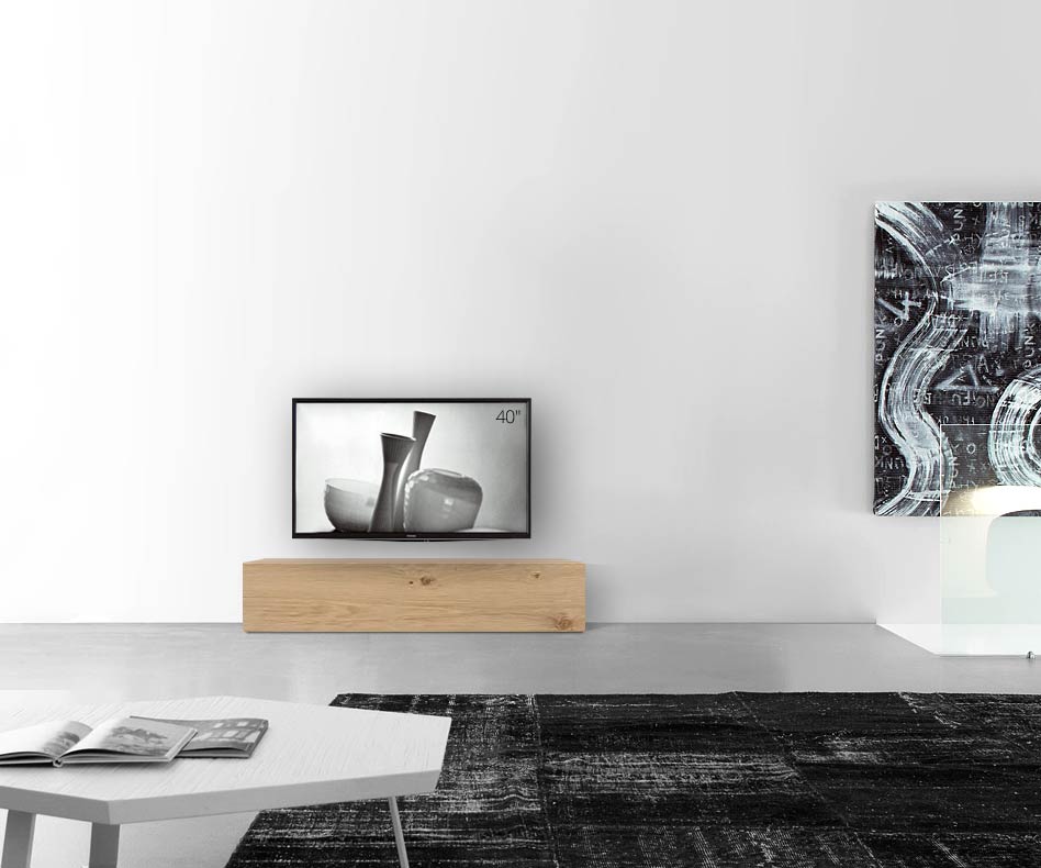 Livitalia Wood design lowboard configurator basis 150 cm 32 cm 56 cm licht eiken Livitalia Wood design lowboard configurator basis 150 cm 32 cm 56 cm licht eiken