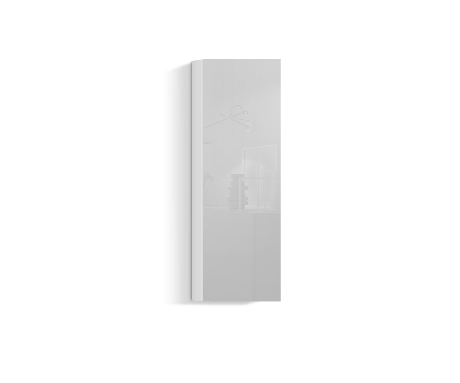 Design woonkamer wandmeubel verticaal H128 B45 wit400 Design woonkamer wandmeubel verticaal H128 B45 wit400