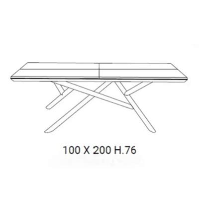 B 200 x 100 / H 76 cm uitschuifbaar tot B 254 x 138 / H 76 cm | Eik zwart carbon (zoals afb.)