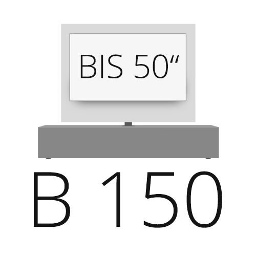 B 150 cm tot 50 inch TV