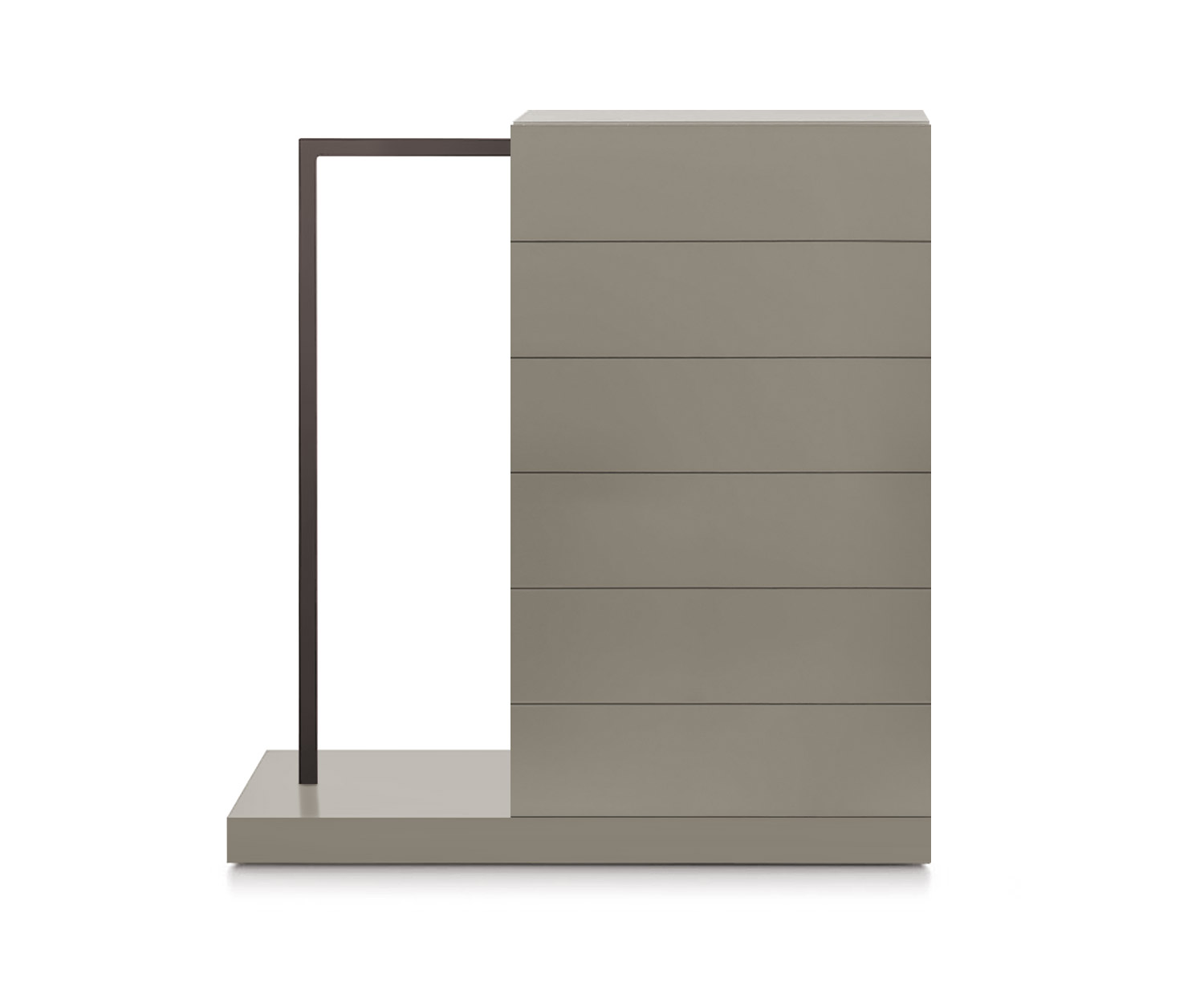 Novamobili Easy6 hoge ladekast + kleerkast links B64cm mat zand333 Novamobili Easy6 hoge ladekast + kleerkast links B64cm mat zand333