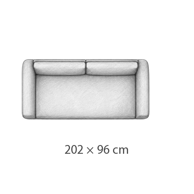 202 × 96 cm · Slaapbreedte 145 cm