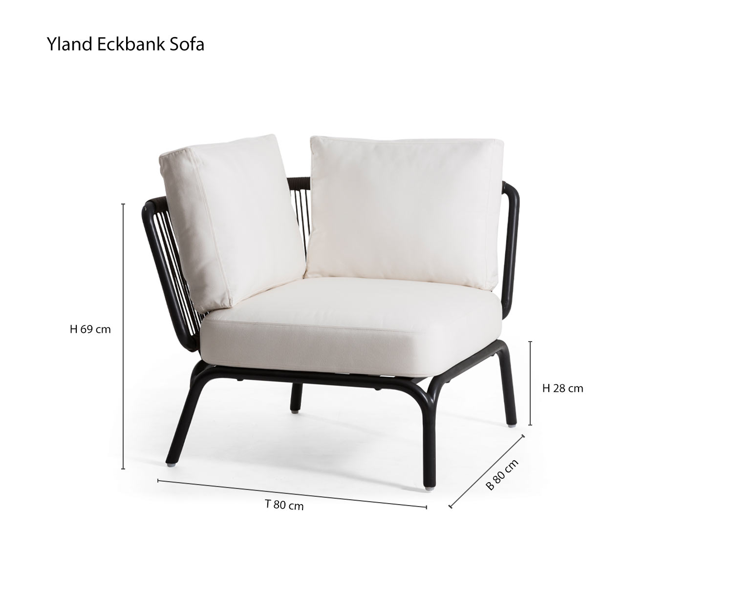 Design hoekbank Yland van Oasiq Maten Schets Afmetingen Design hoekbank Yland van Oasiq Maten Schets Afmetingen