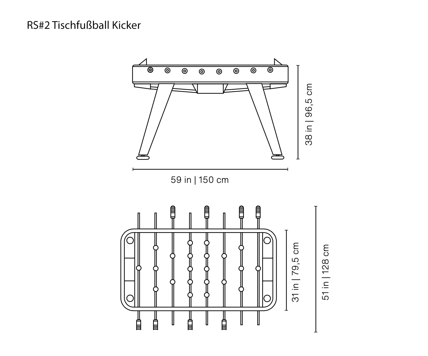 RS#2 Designer tafelvoetbaltafel van RS Barcelona Schets Afmetingen Afmetingen RS#2 Designer tafelvoetbaltafel van RS Barcelona Schets Afmetingen Afmetingen