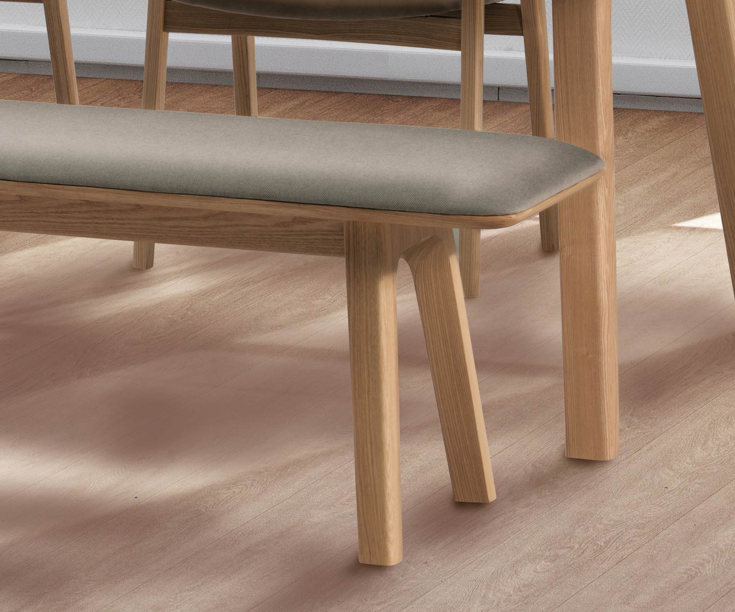 Conde House Ten Design massief eiken bank in detail Poten en bekleding Conde House Ten Design massief eiken bank in detail Poten en bekleding