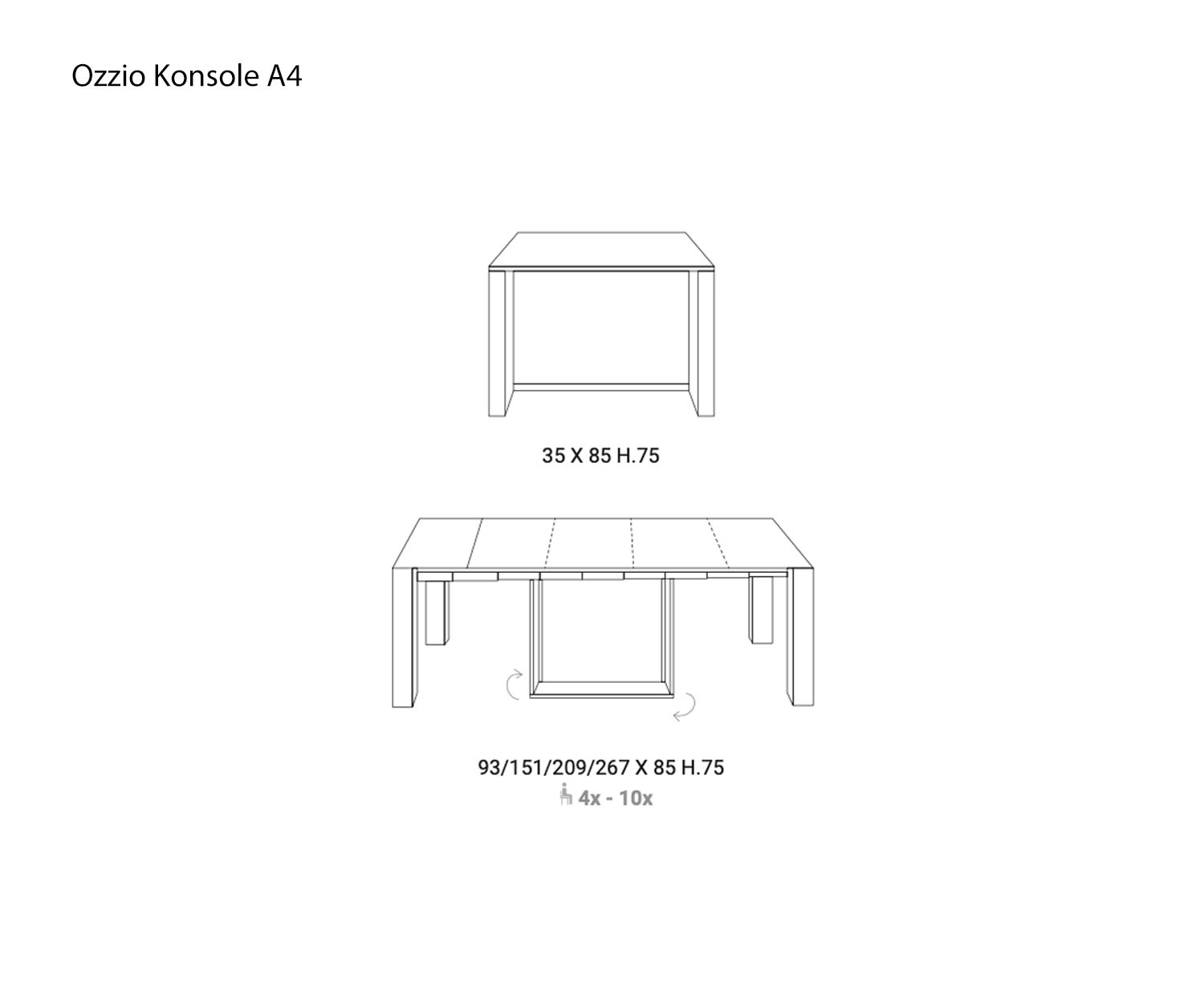 Ozzio Console A4 schets Ozzio Console A4 schets