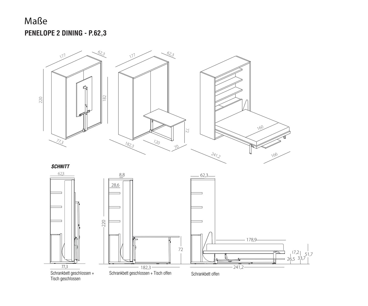 Clei Penelope 2 Eetkamerafmetingen diepte 62 cm Clei Penelope 2 Eetkamerafmetingen diepte 62 cm