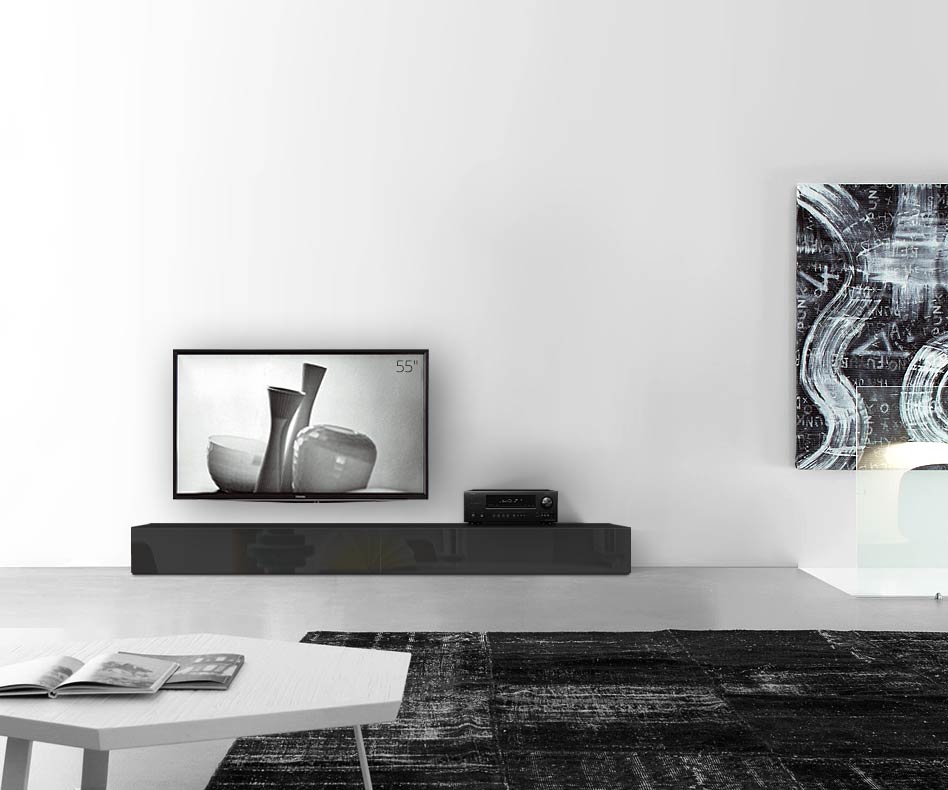 /Design lowboard vloer B240 H27 glanzend zwart /Design lowboard vloer B240 H27 glanzend zwart