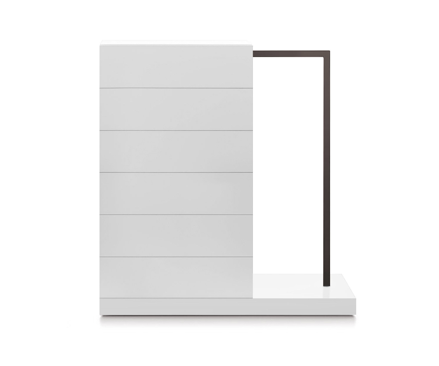 Novamobili Easy6 hoge ladekast + kleerkast rechts B64cm mat wit300 Novamobili Easy6 hoge ladekast + kleerkast rechts B64cm mat wit300