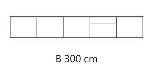 B 300 cm / H 49,5 cm / D 45 cm