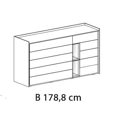 B 178,8 cm (10 Schubladen + 2 Tetris Stauelemente)