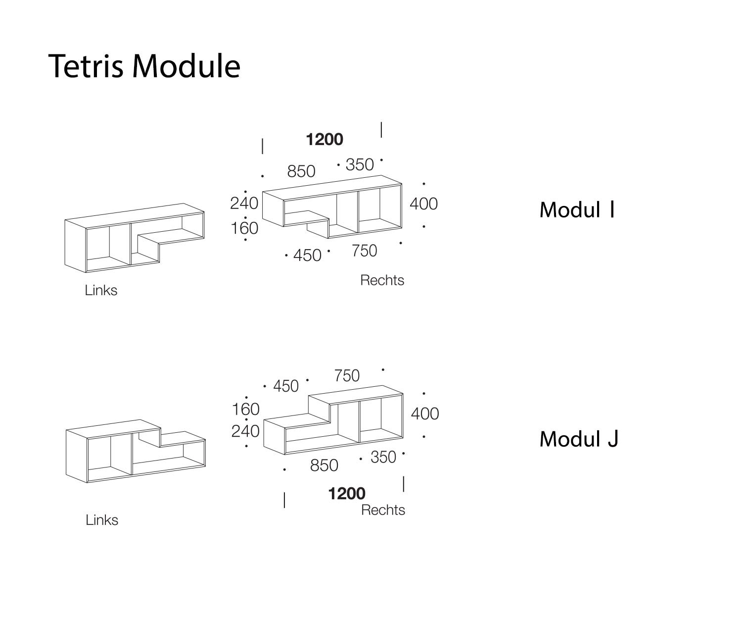 Tetris Designer Plank Modules I en J Schets Afmetingen Tetris Designer Plank Modules I en J Schets Afmetingen