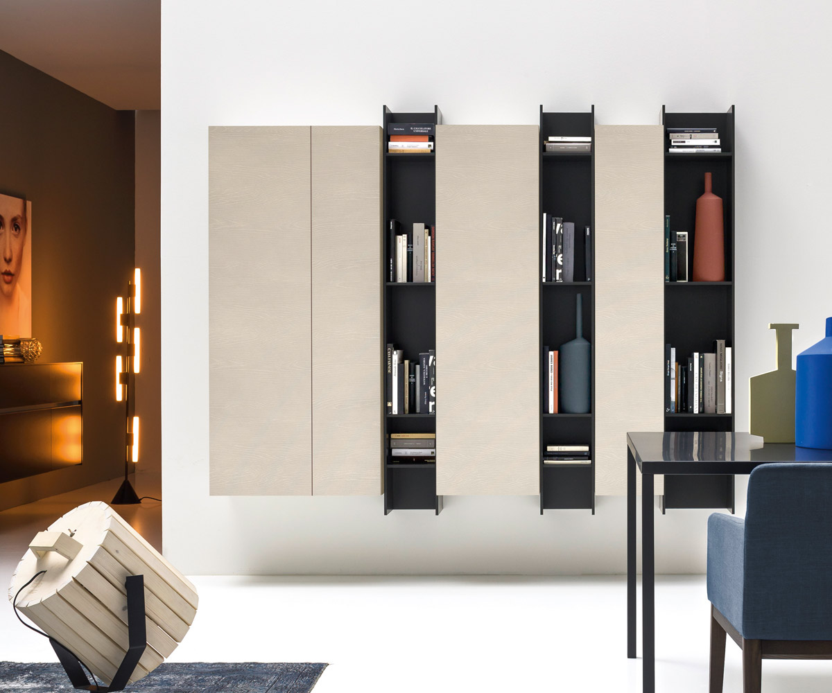 Novamobili Boekenkast Butterfly verticaal zwart Novamobili Boekenkast Butterfly verticaal zwart