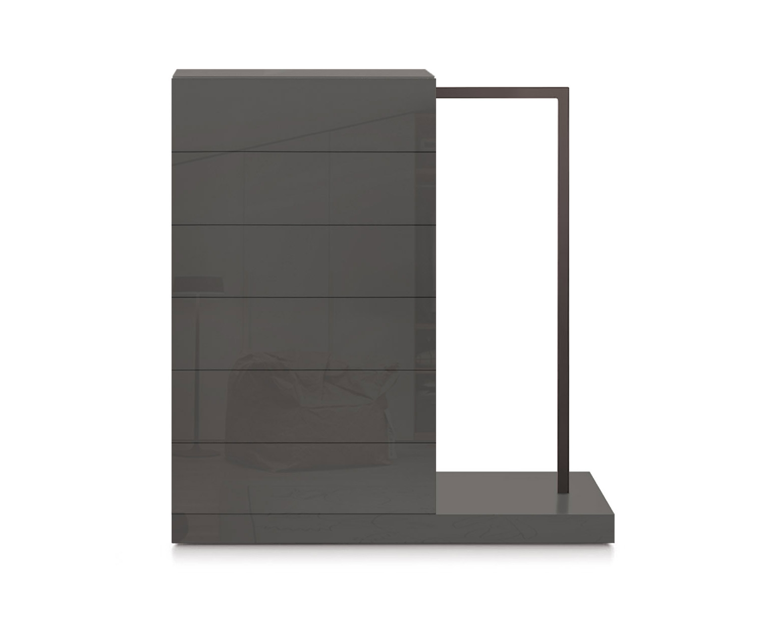 Novamobili Easy6 hoge ladekast + kleerkast rechts B64cm glanzend quartz410 Novamobili Easy6 hoge ladekast + kleerkast rechts B64cm glanzend quartz410