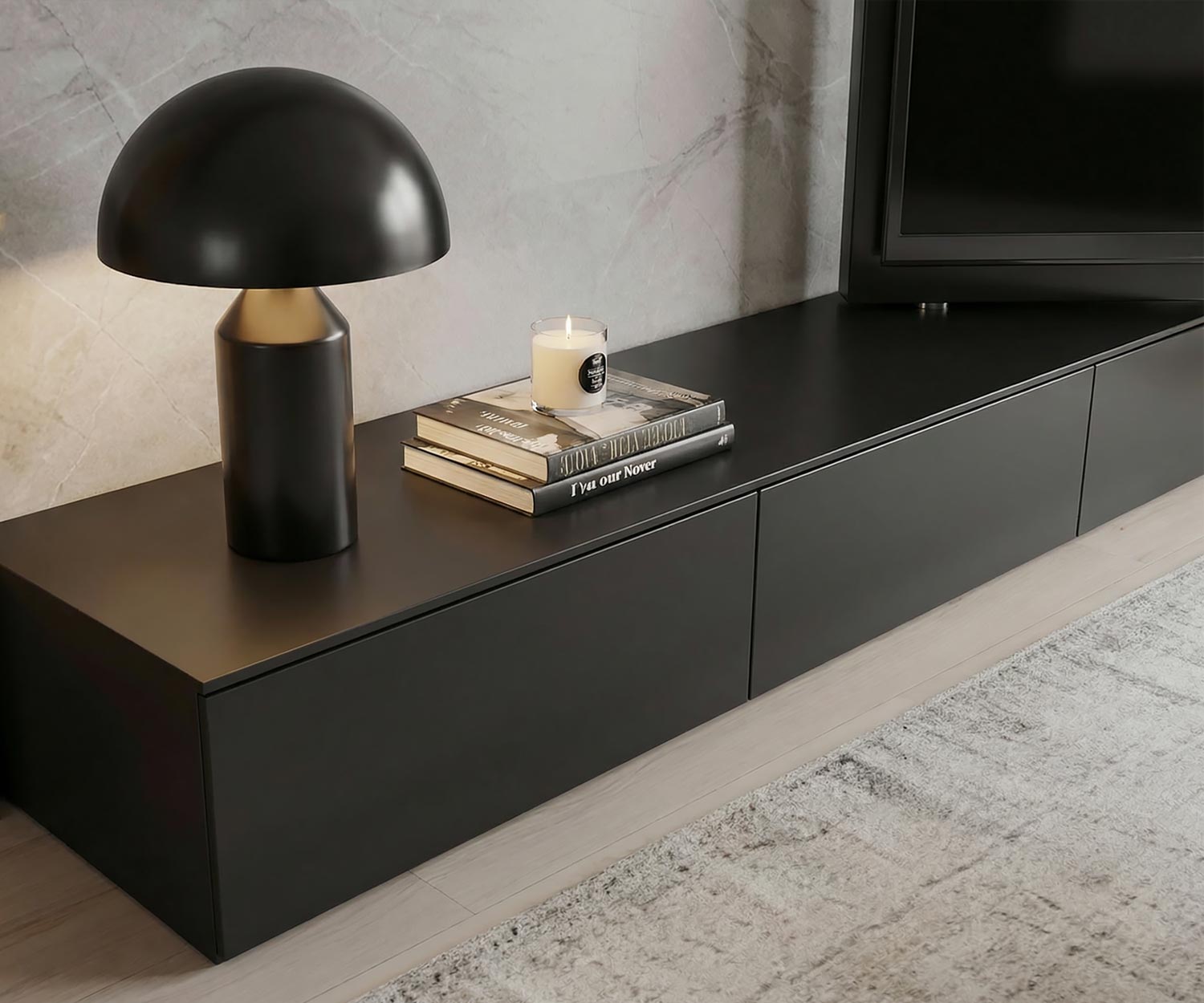 Livitalia Vision lowboard met 90° draaibaar TV-paneel