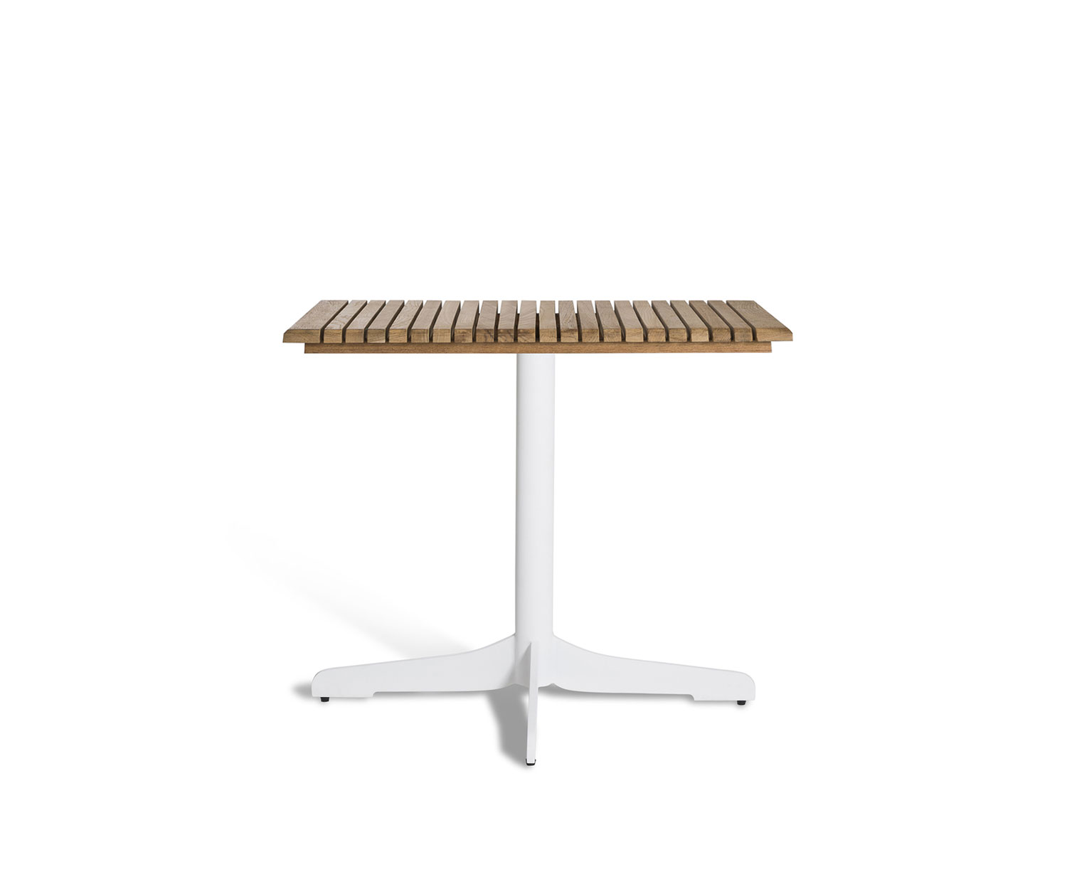 Oasiq Ceru aluminium eettafel B 80 cm wit teakhout Oasiq Ceru aluminium eettafel B 80 cm wit teakhout