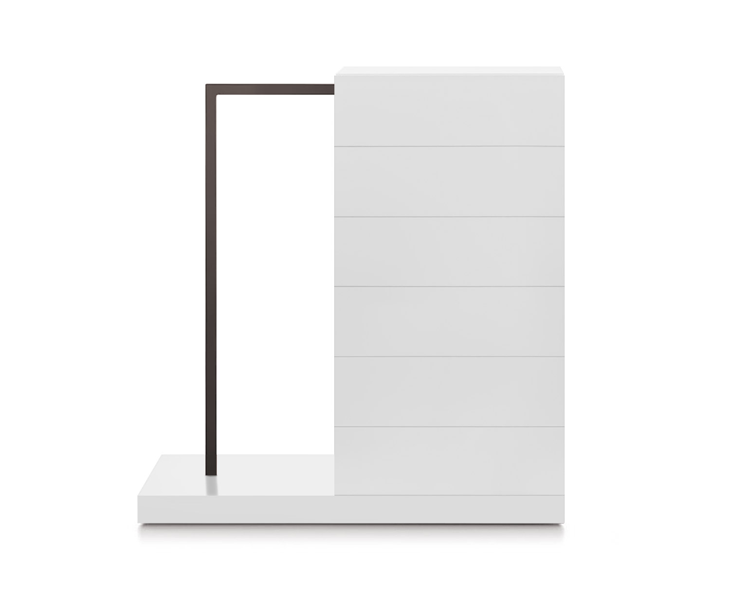 Novamobili Easy 6 hoge ladekast met kleerkast mat wit Novamobili Easy 6 hoge ladekast met kleerkast mat wit