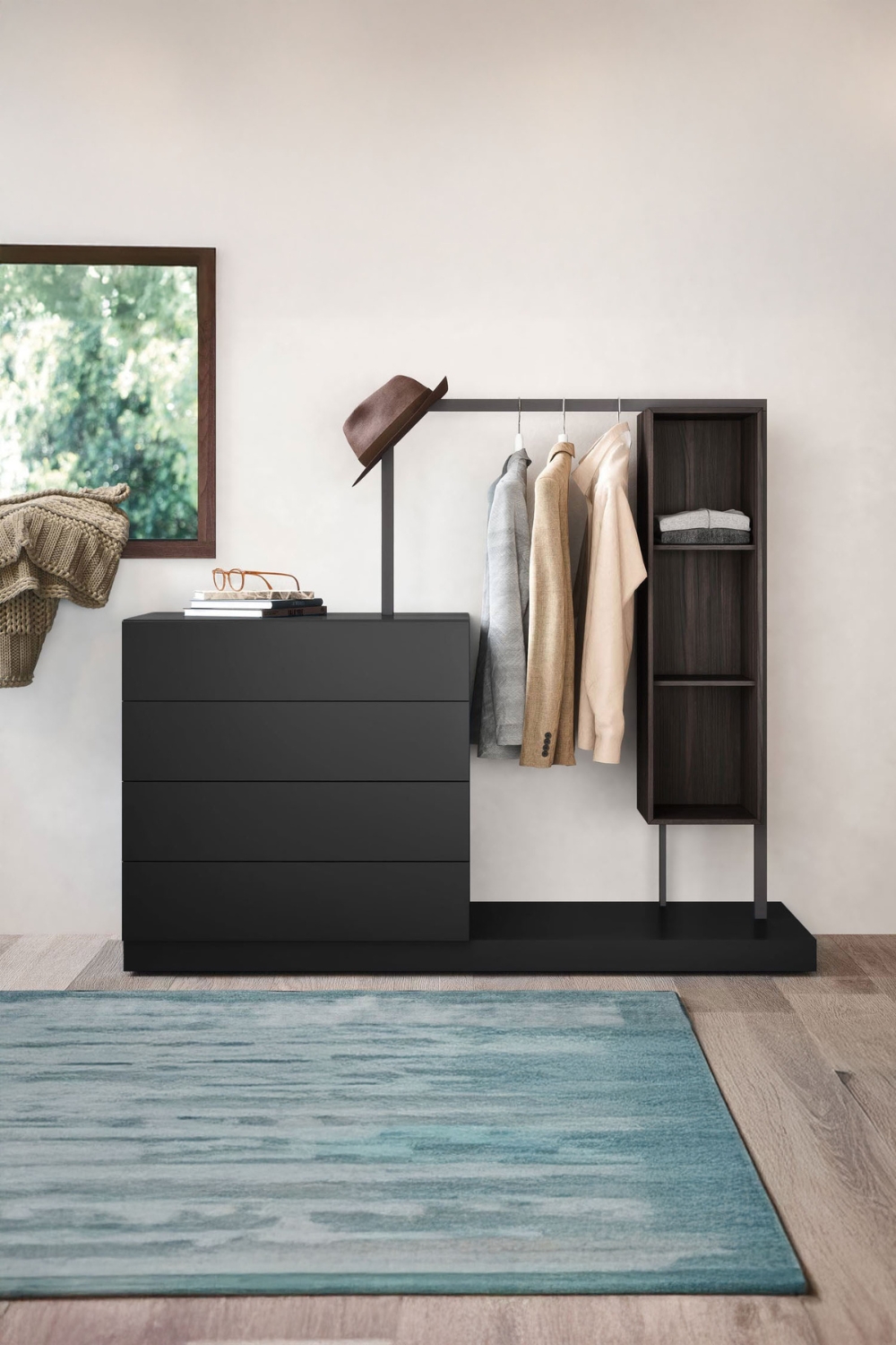 open-ontworpen-garderobe-commode-combinatie-Commode met stang