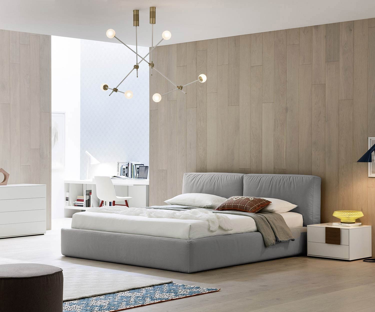 Hoogwaardig Novamobili Design gestoffeerd bed Brick met bedbodem