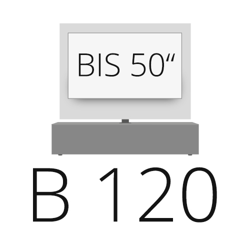 B 120 cm tot 50 inch TV