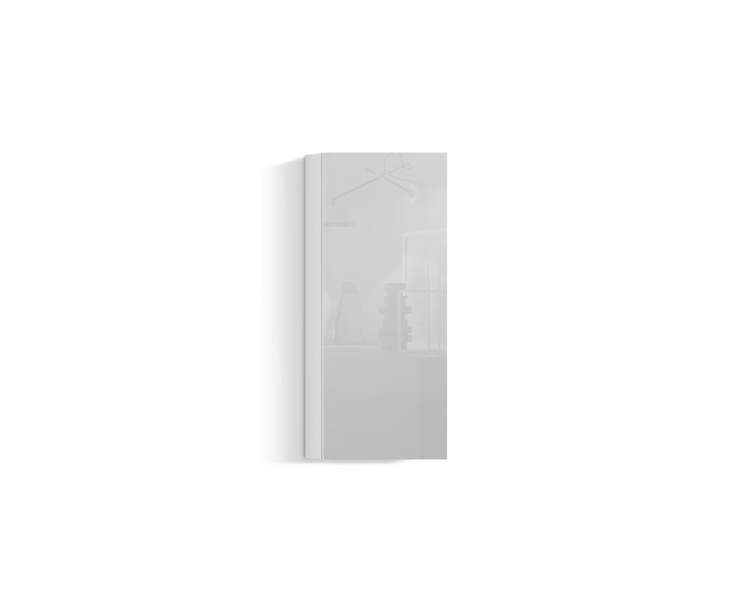 Design woonkamer wandmeubel verticaal H96 B45 wit400 Design woonkamer wandmeubel verticaal H96 B45 wit400