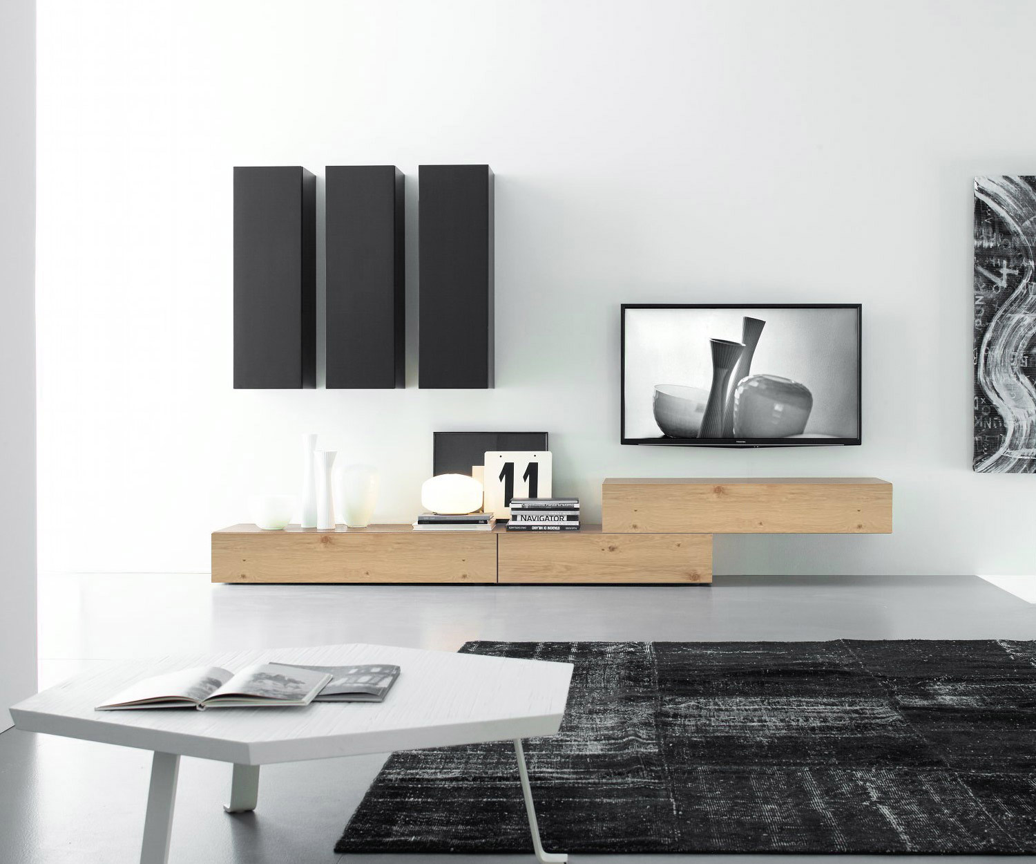 Exclusieve Livitalia Design-hangkast C14B in licht eikenfineer Exclusieve Livitalia Design-hangkast C14B in licht eikenfineer