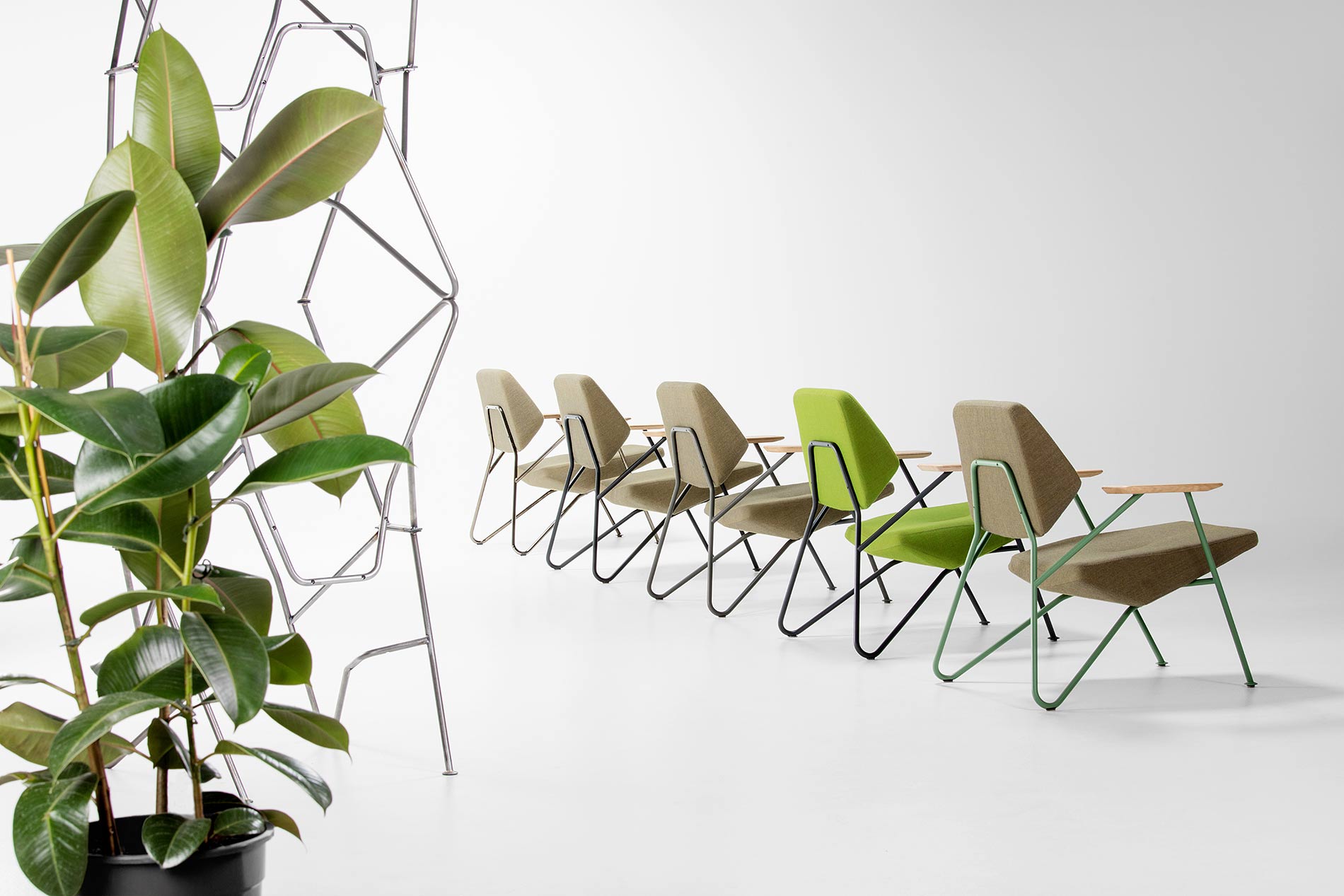 Ontwerp loungestoel Prostoria Polygoon