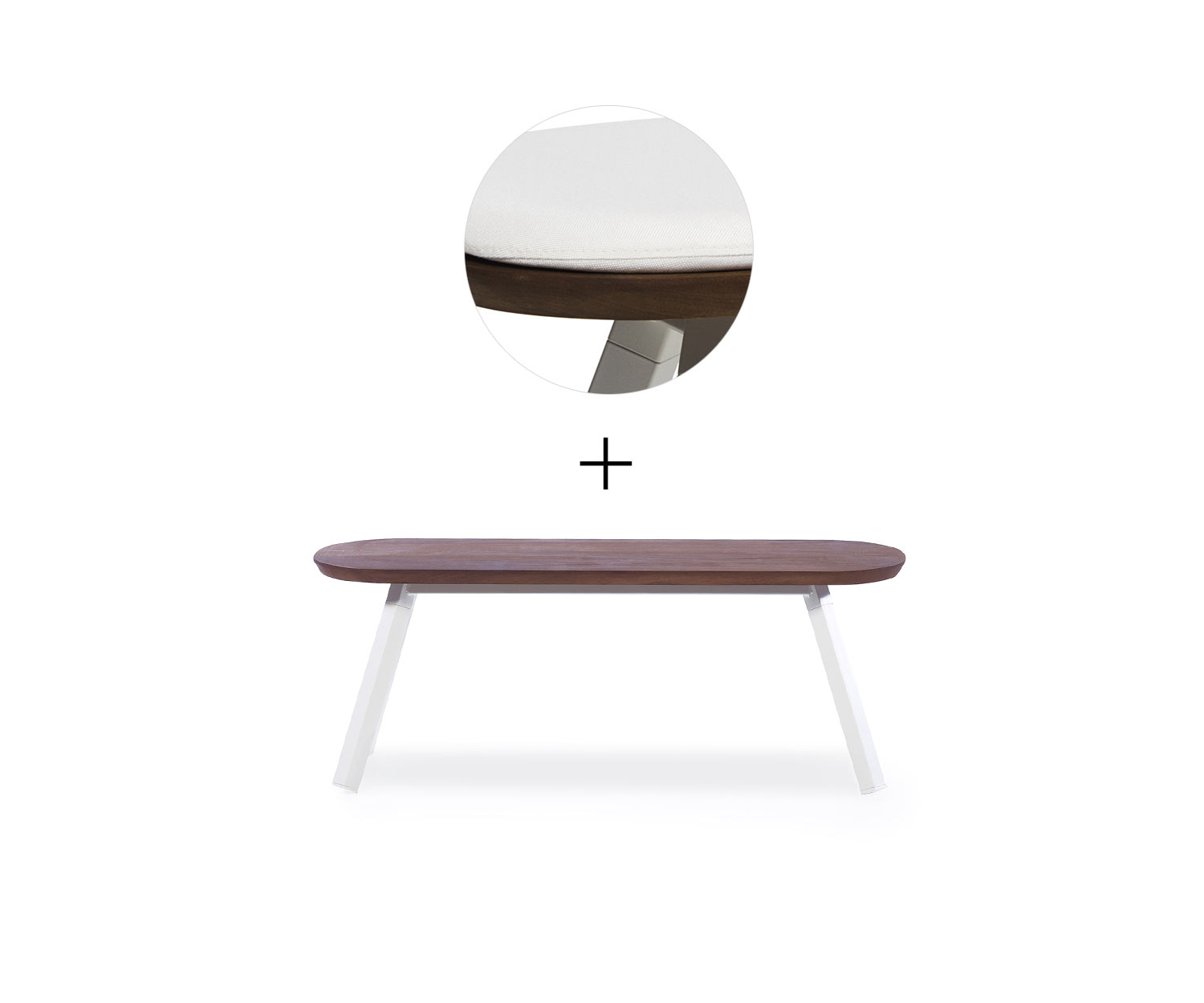 RS Barcelona Ping Pong Bank Wit B120 cm Wit Buiten RS Barcelona Ping Pong Bank Wit B120 cm Wit Buiten