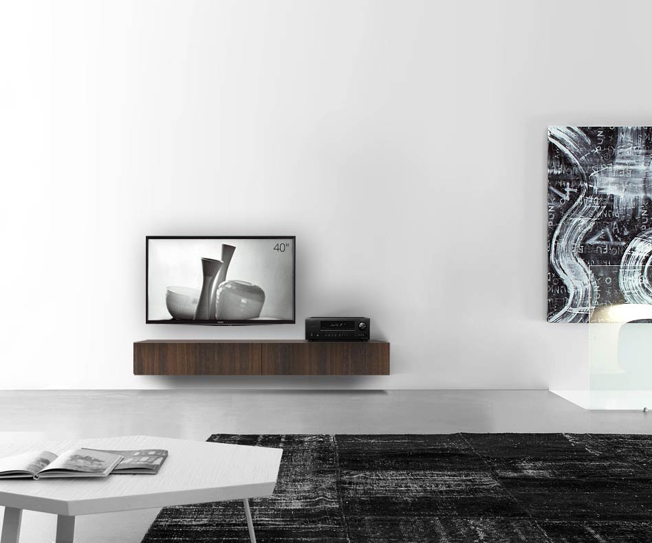 Livitalia Houten design lowboard configurator wand 180 cm 24 cm 46 cm bruin eiken Livitalia Houten design lowboard configurator wand 180 cm 24 cm 46 cm bruin eiken