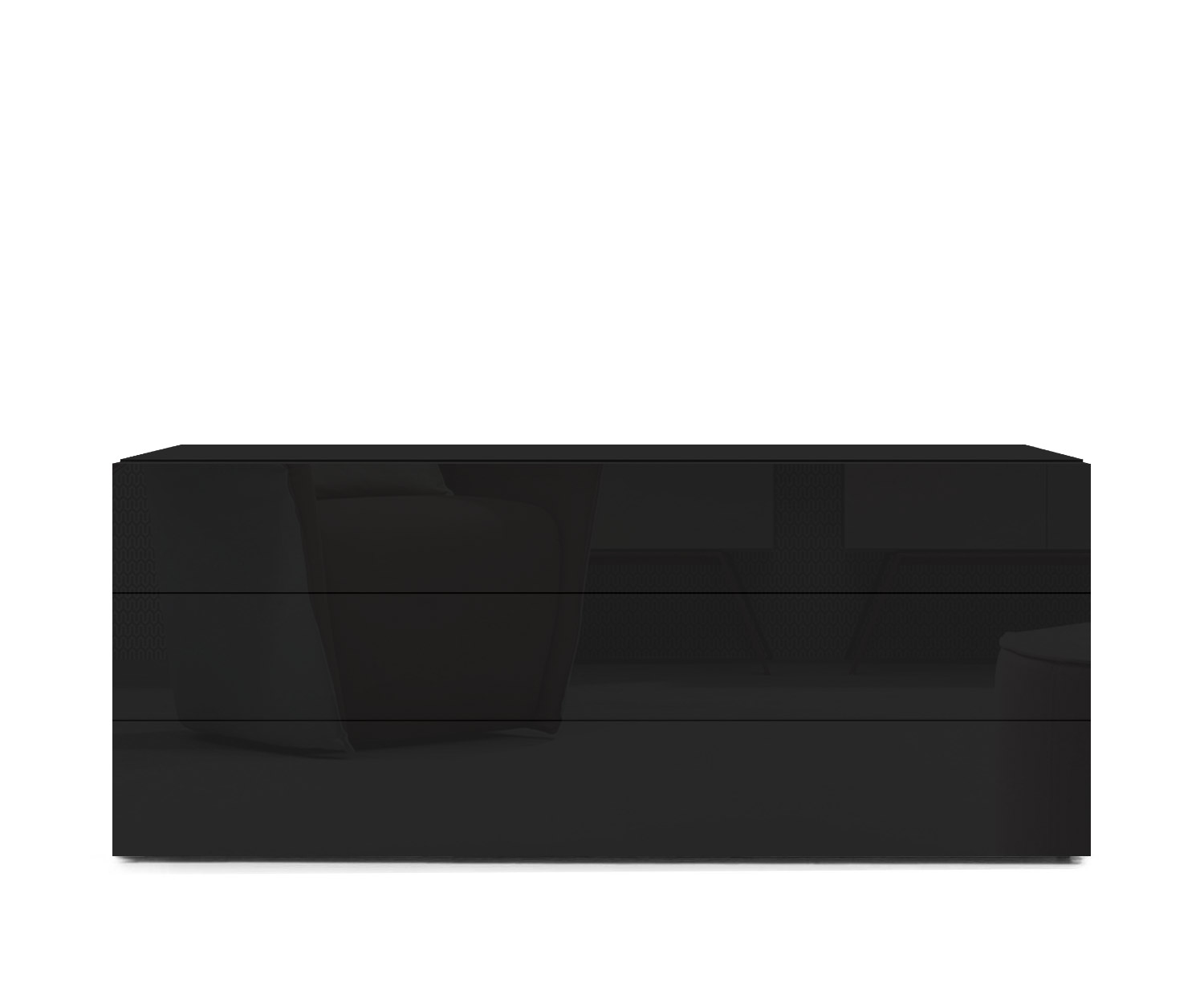 Novamobili Easy 3-zits ladekast B128cm zwart418 Novamobili Easy 3-zits ladekast B128cm zwart418