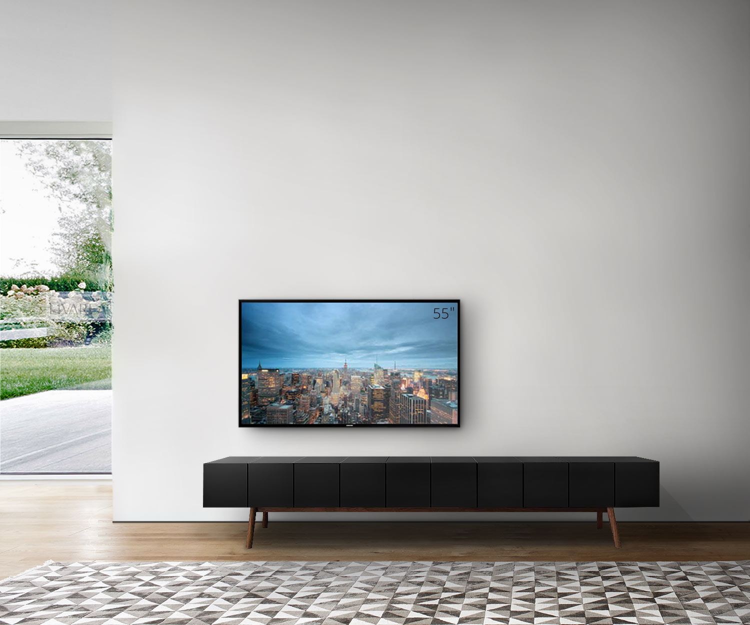 Exclusief al2 Design TV design lowboard MOS I KO 005 B in zwart gelakt Exclusief al2 Design TV design lowboard MOS I KO 005 B in zwart gelakt